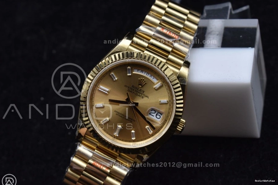 Bracelet 723 GMF GoAnywhere Gold V Diamond YG DayDate 904L Weight On A3255 Markers 40 Steel Gain Dial President 0201